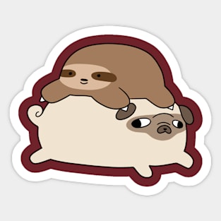 Little Sloth and Pug Sticker